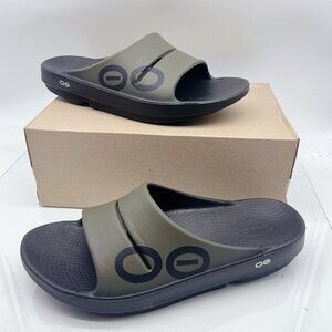 Oofos OOahh Sport Sandal Slide Tactical Green Black Waterproof Mens EU 41 US 8